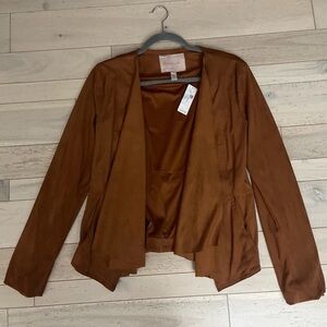Anthropologie Brown Open-Front Blazer